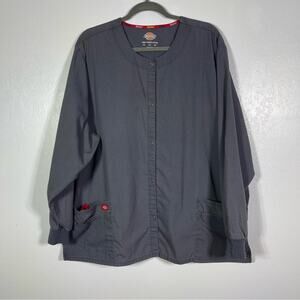 Dickies Long Sleeve Snap Front Scrub Top. Size 2XL. Good used condition!